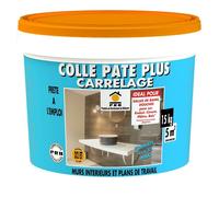 Colle Pâte Plus Carrelage 15kg - Prête à l’Emploi, Haute Adhérence - Pose de Carrelage Mural Intérieur - Tous Supports Standards