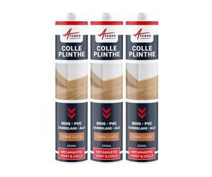 Colle plinthe, bois et carrelage, pose facile Terre Cuite 290 ml x 3 - ARCANE INDUSTRIES