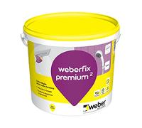 Colle pour carrelage 17kg, Blanc, en pâte pour murs intérieur et extérieur prête à l'emploi, spéciale salle de bain, Weberfix premium, WEBER