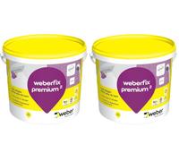Colle pour carrelage, 5kg, blanc, en pâte pour murs intérieurs et extérieurs, prête à l'emploi, spéciale salle de bain et cuisine, WEBERFIX PREMIUM, WEBER (Lot de 2)