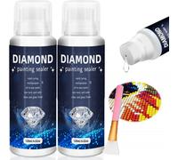 Colle pour kits de peinture diamant, formule Anti-perte à séchage rapide avec maintien et brillance permanentes, scellant pour peinture diamant, 120ml 1 pièce avec pinceau