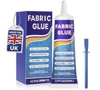 Colle pour vêtements 60 ml - Colle extra forte pour tissu d'ameublement, badge, textile, feutre, cuir, travaux manuels, ourlet et moquette - Imperméable et souple - Transparent (60 ml x 1)