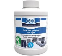 GEB Colle PVC Gel Plus pour PVC rigide pression et évacuation – Contact eau potable – Blanc – 500 ml