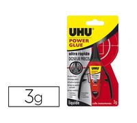 Colle rapide uhu power glue doseur application précise propre colle multi-matériaux flacon 3g