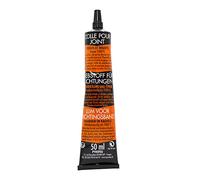 Colle Réfractaire Noire pour Joints d'Étanchéité 50ml - Prête à l'Emploi - Spécial Cheminée, Foyer, Insert et Poêle - Résistance Fortes Températures 1100°C - Fabrication Française - Pyrofeu