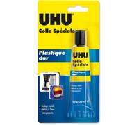 UHU Colle Spéciale - Plastique Dur - Réparation De Tous Les Plastiques Rigides Courants PVC ABS - Haute Résistance - Transparente - Tube 30 g