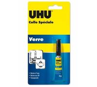 UHU Colle spéciale verre - colle forte, rapide, étanche, réactive aux UV, transparente, tube 3g