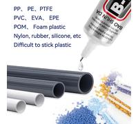 Colle super forte transparente B-7000 PP PE pour le collage du polypropylène, du polyéthylène, de l'ABS, du PVC, du PMMA, de l'EVA. 50ml-4pcs