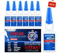 Colle Super Glue 403 à séchage rapide instantané, adhésif cyanoacrylate à forte adhérence pour métal, plastique, caoutchouc, bois, verre, outil de collage polyvalent 403-20g-3pcs