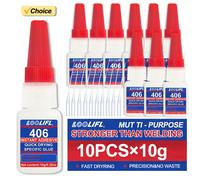 Colle Super Glue 406, adhésif professionnel en plastique, colle Cyanoacrylate transparente, séchage rapide, sans odeur, liaison longue durée, 1 à 10 pièces X406-10G-5Pcs