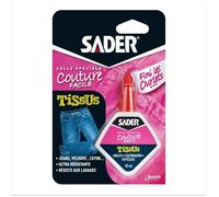 Sader – Colle spéciale couture facile – Incolore 40 ml – Tissus – Résiste aux lavages