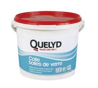 Quelyd Colle Toiles de Verre - Colle Fibres de Verre Prête à l'Emploi - Tous Supports Muraux - Toutes Pièces dont Cuisines et Salles de Bain - Sans Solvant - Pot de 5 kg (25 m²)