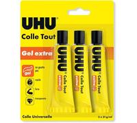 Colle Tout Gel Extra-Colle Gélifiée Cristalline,Ne Goutte Pas,Multi-Matériaux,Transparente,Lot 3 Tubes 31g