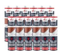 Colle Tuiles Mastic Étanche Tous Matériaux 290 ml x 12 Gris securité | Colle Tuiles et Joints Étanches, Forte Adhérence, Maintien Immédiat, Béton, Pierre, Zinc, Résiste aux Uv - Arcane Industries