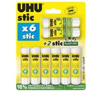 Colle - Uhu - Stic - Lot De 6 Bâtons - Sans Solvant - 98% D'origine Naturelle - Séchage Rapide