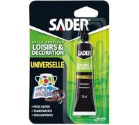 Colle universelle solvantée - SADER - 30 ml - Prise rapide - Résiste à l'eau - Tout supports