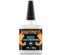 Colle Verre Extra Forte Gel 50 g - Super Glue Transparente Miroir, Vitre & Plexiglas - Sans Coulure, Anti-Séchage - Résistante à l'Eau, Chaleur & UV - KRAFTPROTZ