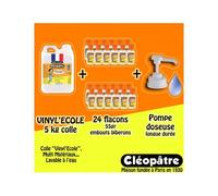 Colle vinylique cleopatre vinyl ecole rapide multi materiaux sans solvantclasspack 24 flacons