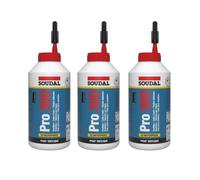 Colle vinylique Soudal Pro 30D en lot de 3 x 750 ml, à base de PVAC, résistante à l’eau et prête à l’emploi