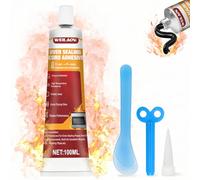 Colle Vitre Four, Colle Haute Temperature Four, Silicone Haute Temperature, Convient pour le Scellement à Haute Température Divers Types Cheminées Poêles, 100 ml, Noi