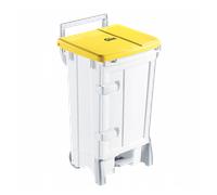 Collecteur à pédale 90 L + porte - couvercle jaune