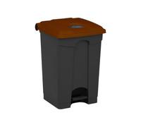 Collecteur à pédale de déchets avec couvercle - Brun - 45 l