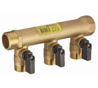 Collecteur à vannes 1/4 tour monobloc mâle femelle MF3/4' (20x27) NOYON & THIEBAULT - Mâle M1/2' (15x21) - Entraxe 50 mm - 2020M