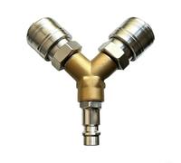 Collecteur d'air en laiton pour compresseur, 1/4" D Type Y Splitter | Construction en laiton, ajustement standard NPT 6,35 mm, design push-to-connect, idéal pour les ateliers et les outils