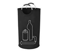 Collecteur de bouteilles vide - 43,5 x 83,5 cm, 243 g, panier à linge portable, récipient robuste | Maison, salon, extérieur, voyage, road trip, tri des déchets, support pliable, poignée en aluminium