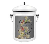 Collecteur de déchets alimentaires - Poubelle à compost de cuisine 1100 g, récipient en métal résistant aux odeurs, seau à couvercle robuste | Poubelle d'intérieur élégante pour déchets de légumes, él