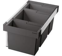 Collecteur de déchets de 80 cm, avec 3 bacs de 30/19/16 litres, de couleur noire