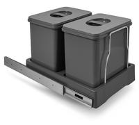 Collecteur de déchets Ekotech, modèle 90784162, couleur gris orion, capacité 2 x 15 litres, système automatique