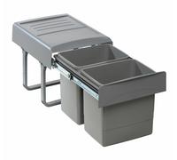 Collecteur de déchets encastrable MEGA 2 x 15 L poubelle à extraction complèt...