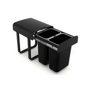 Collecteur de déchets encastrable Victory 16 litres (2 x 8 litres) noir avec ...