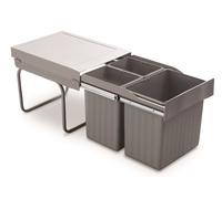 Collecteur de déchets encastrable Victory Trio Master 40DT gris aluminium 31 ...