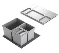 Collecteur de déchets Hailo 3201622 Allegro 270 Insert 2x 6.5 + 14 L Gris clair