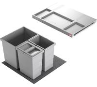 Collecteur de déchets Hailo 3201632 Allegro 345 Insert 2x 8 + 18 L Gris clair