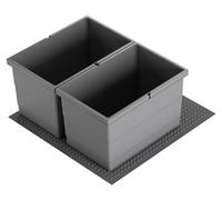 Collecteur de déchets Hailo 3301612 Allegro 220 Insert 2x 14 litres gris foncé