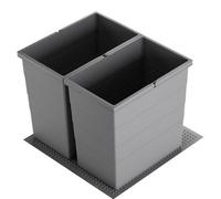 Collecteur de déchets Hailo 3301772 Allegro 380 Insert 2x 28 litres gris foncé