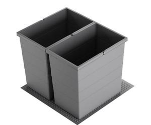 Collecteur de déchets Hailo 3301772 Allegro 380 Insert 2x 28 litres gris foncé
