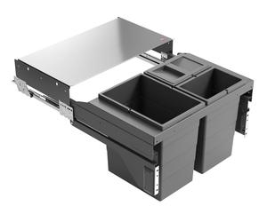 Collecteur de déchets Hailo 3610961 CS Slide Cargo-Soft Short 2x 10 + 20 litres gris foncé