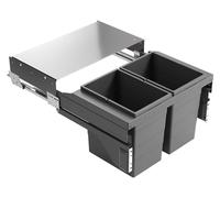 Collecteur de déchets Hailo 3610971 CS Slide Cargo-Soft Short 2x20L gris foncé