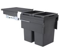 Collecteur de déchets Hailo 3619731 CE Slide Euro-Cargo 2x 38 litres