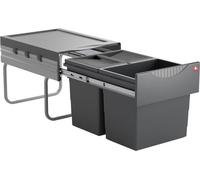 Collecteur de déchets Hailo 3641522 Raumspar-Tandem 2x 18 litres gris foncé