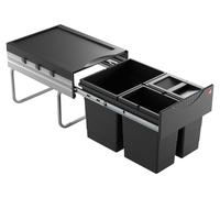 Collecteur de déchets Hailo 3642531 Raumspar-Tandem 2x 8,5 +18 L gris foncé
