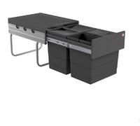 Collecteur de déchets Hailo 3642532 Raumspar-Tandem 2x 8,5 +18 L gris foncé