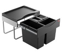 Collecteur de déchets Hailo 3644931 Swin Raumspar-Tandem-S 2x 8,5+12 L noir