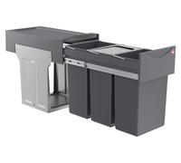 Collecteur de déchets Hailo 3666132 TZ Swing Terzett 3x 10 litres avec couvercle