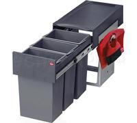 Collecteur de déchets Hailo 3666133 TZ Swing Terzett 3x 10 litres avec kit de balayage