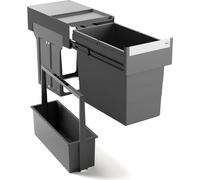 Collecteur de déchets Hailo 3666911 avec panier 395055 Carry 2 gris foncé